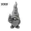Winter Holiday Decoration Flower Gnome Figurine, 3D Printed Small Garden Statue, Matte Finish Cute Dwarf Ornament for Yard, Lawn, Patio Decor