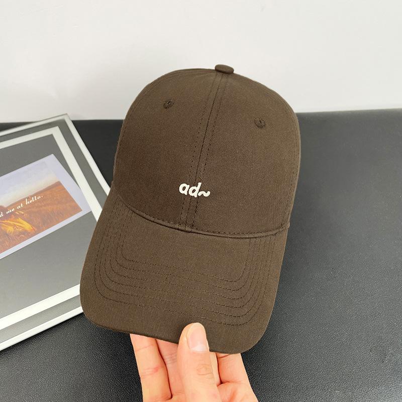 Solid color baseball cap for women, spring and summer embroidered soft-top sunshade cap, student outdoor versatile sun protection cap for men