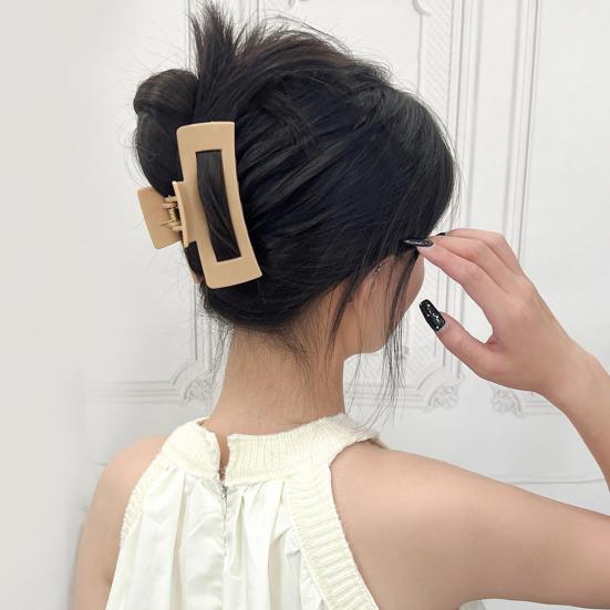 1/4Pcs Women Hair Claw Soft Silicone Anti-slip Teeth Back Head Hair Clip Geometric Shape Pain-Free Wear Hair Clamp