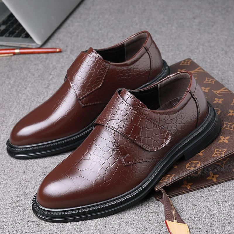 Fashion British Cowhide Platform Business Dress Shoes for Men Designer Soft-soled Men's Wedding Shoes Fashion Leather Derby Shoes Male