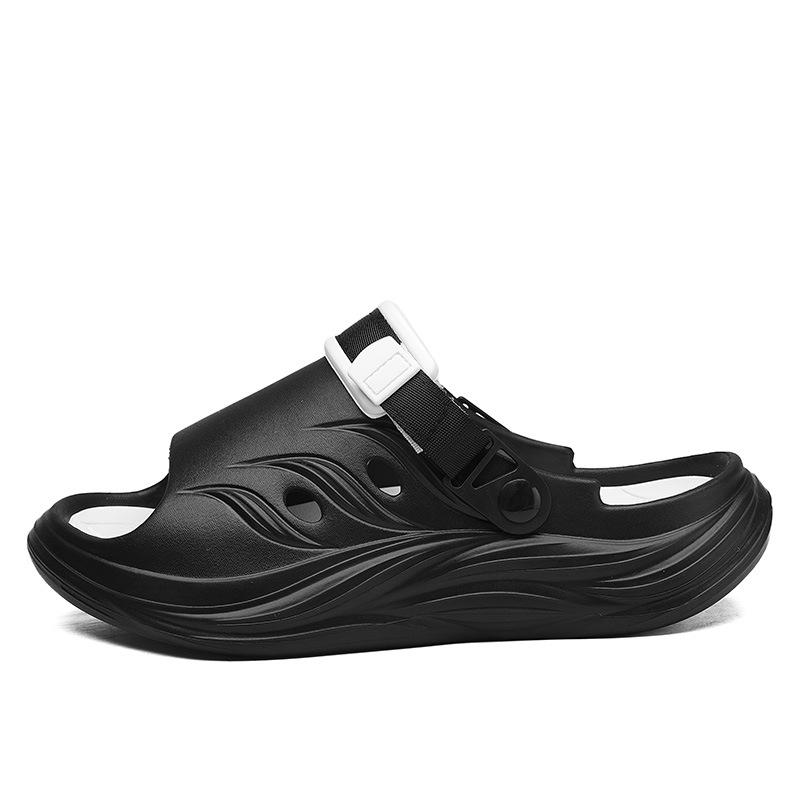 Summer new fashion outer wear one-word drag thick-soled non-slip wear-resistant heightening slippers outdoor casual beach shoes