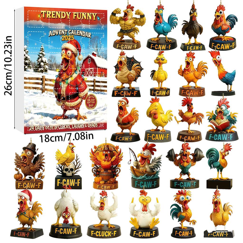 Animal Christmas Series Acrylic Wall Hangings With 24 Parts For Holiday Party And Celebration