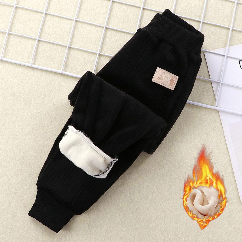 

Детские штаны, зимние детские спортивные штаны, утолщенные вельветовые повседневные штаны для мальчиков, теплые спортивные штаны для девочек, свободные длинные брюки для малышей 1-8 лет 80 чёрный