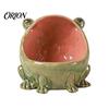 Handcrafted Home Decor Cute Big Mouth Frog Ceramic Candy Dish & Key Bowl for Entryway Table, Frogs Artistic Animal Sculpture Bowl, Decorative Figurine