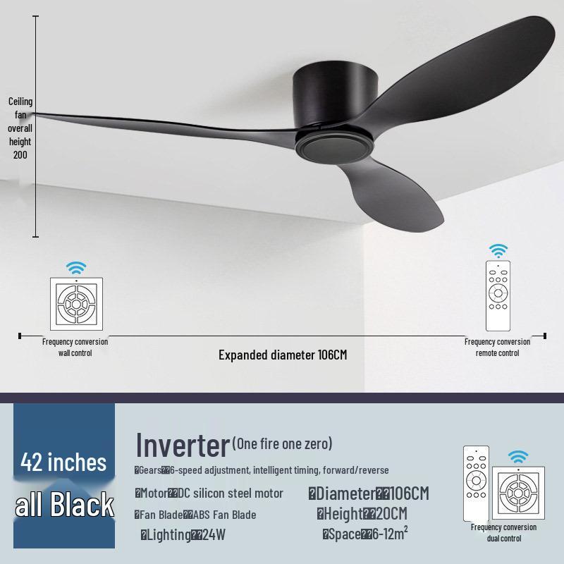 High Power Retro Black Ceiling Fan for Home or Commercial Use - No Light