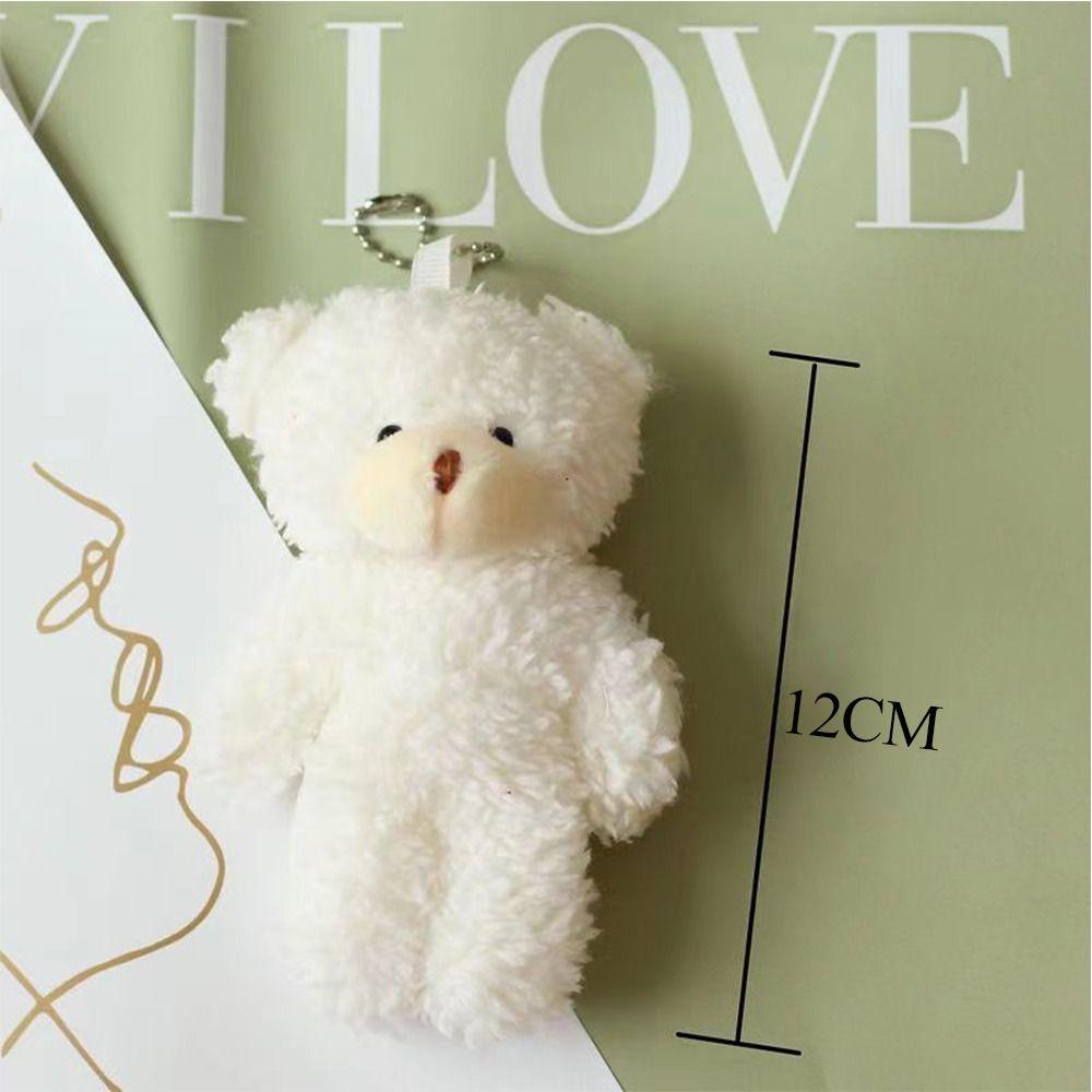 White Cute Blush Teddy Bear Keychain Bag Pendant Plush Pendant School Bear To Gift Season/Christmas/New Fashion Year Back