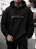 Unisex Hoodie, Casual Daily Wear, for THINK Positive Quote Print, Pullover Sweatshirt, Streetwear Style, Autumn Winter Outdoor, Kangaroo Pocket Drawst