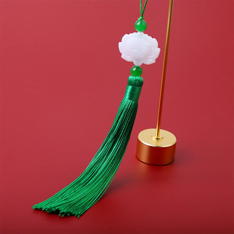 2pcs/Lot White Lotus Pendant Tassel Hanging Tassel Silk Fringe Bangs Flower Tassel Trim Key For Curtains Home Decor Accessories