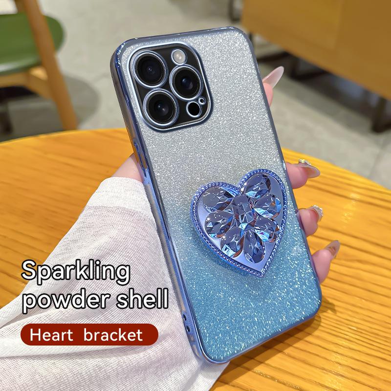 

Подходит для Apple 16proMax Градиентный чехол для телефона Любовь Подушка безопасности Подставка iPhone 15 Противоударный 14 Блестящий пудровый Мягкий чехол iPhoneXsmax