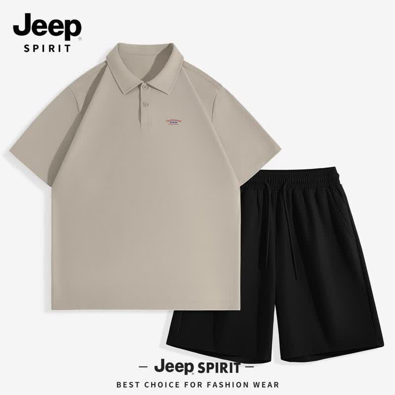 Мужской вафельный комплект: поло и шорты JEEP SPIRIT XL