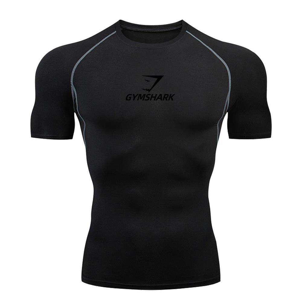 GYMSHARK Shark Short Sleeve Fitness T-shirt - Breathable, High Elasticity, Quick Dry.