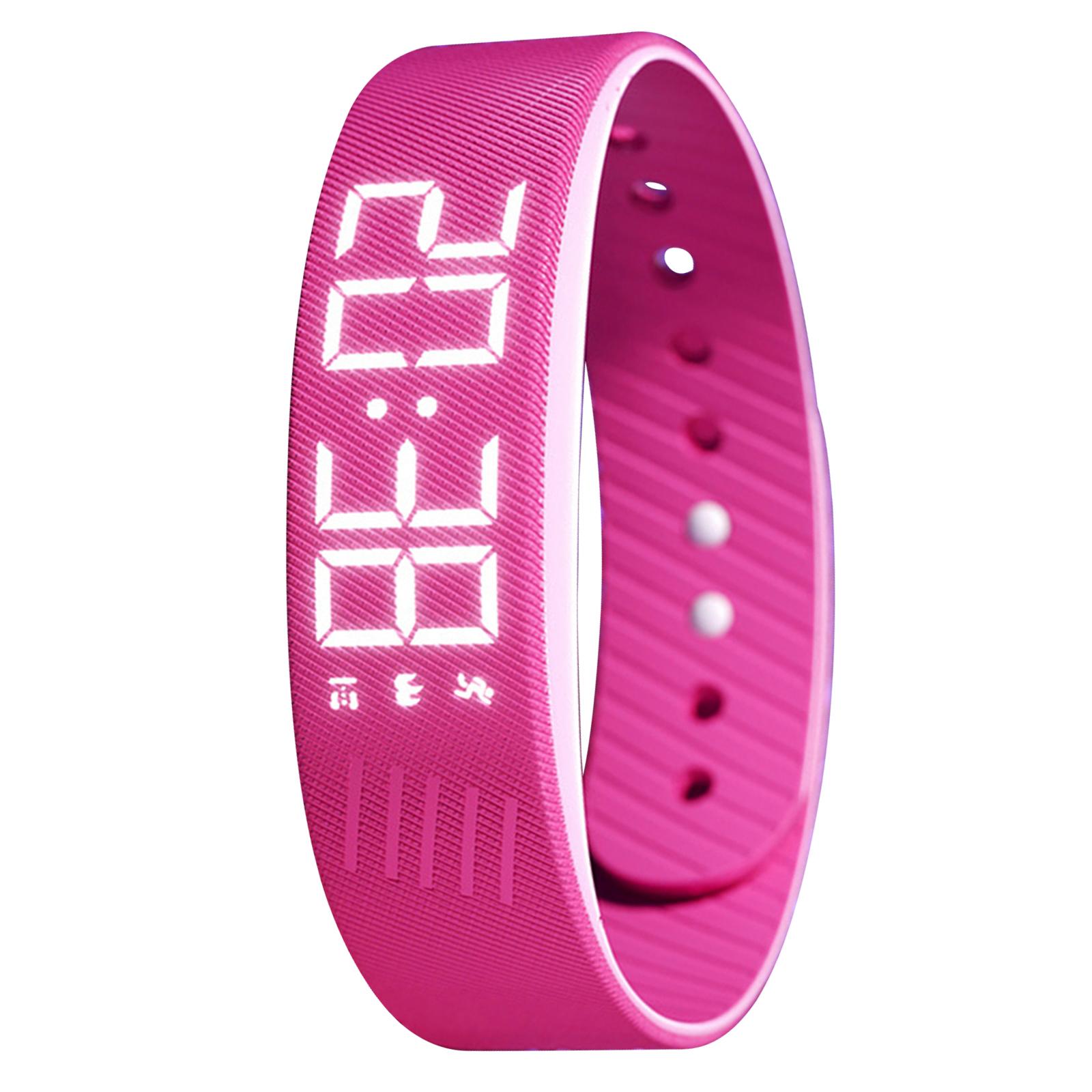 

Безшумні браслети-амортизатори для зап ястя з крокоміром, годинник із сигналом безшумної вібрації для тих, хто міцно спить, чоловіків і жінок рожевий червоний колір