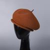Winter Warm High Quality Australian Wool Roll Edge Beret Cap Women'S Winter Elegant Dome Solid Color Wool Painter Hat