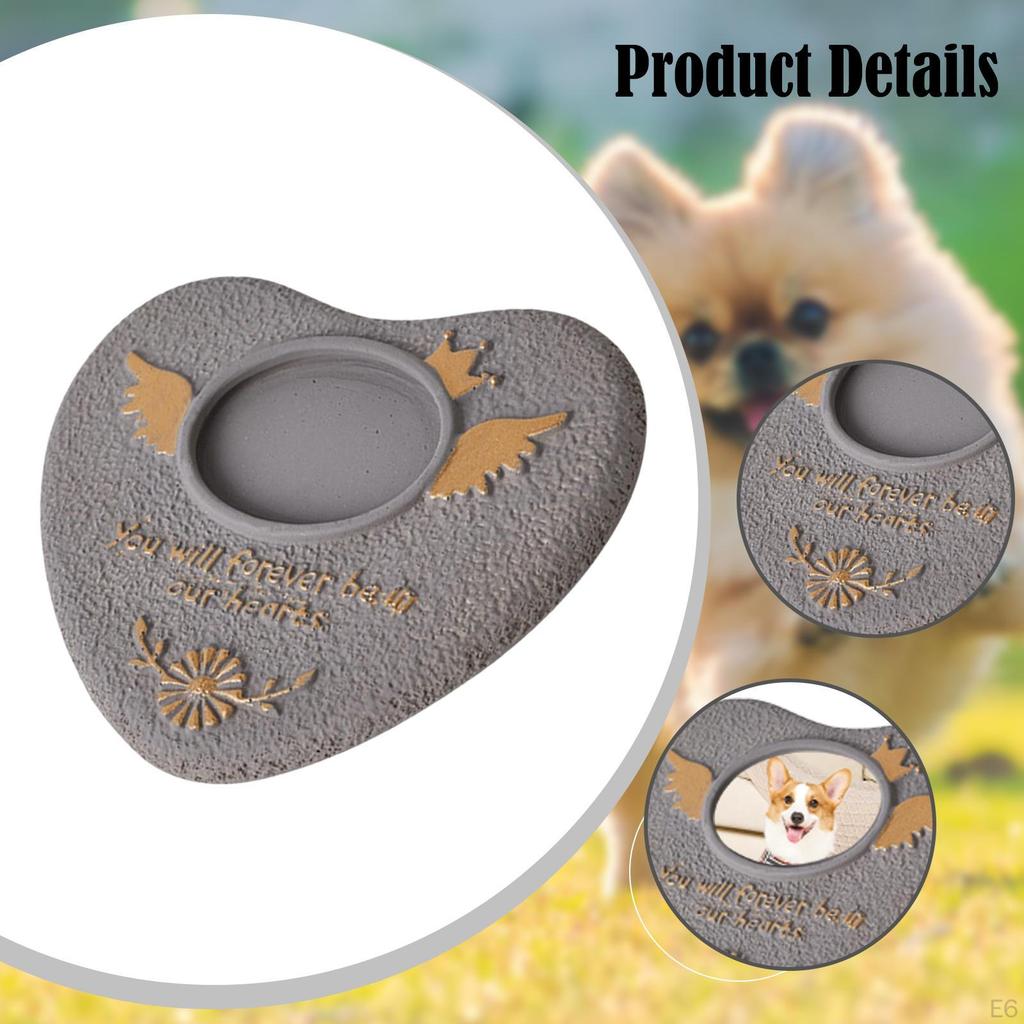 Cat Dog Memorial Stone Gravestone Cement Cemetery Sign Accessories for Shelf Decor Weather Resistant