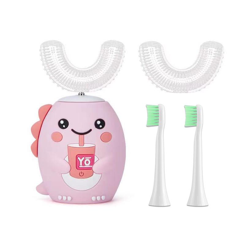 360 Degree Electric Sonic Toothbrush U Shaped for Kids Children Cartoon Blue Light Smart Ultrasonic Tooth Brush USB Rechargeable