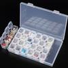 28-Grid Transparent Nail Art Storage Box with Individual Lids for Ornaments