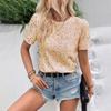 Fashionable Commuting Loose Short-sleeved Round Neck Tops For Women With Sequined T-shirts