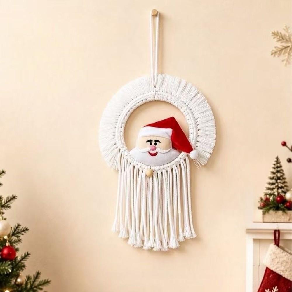 Round Shape Santa Claus Wall Hanging 20x30cm Santa Christmas Decoration Kids Room Decoration