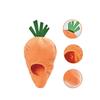 AmazonBasics Dog Squeak Toys Stuffed Animal Hide and Seek Rabbit Carrot 5 White Pack, Orange,