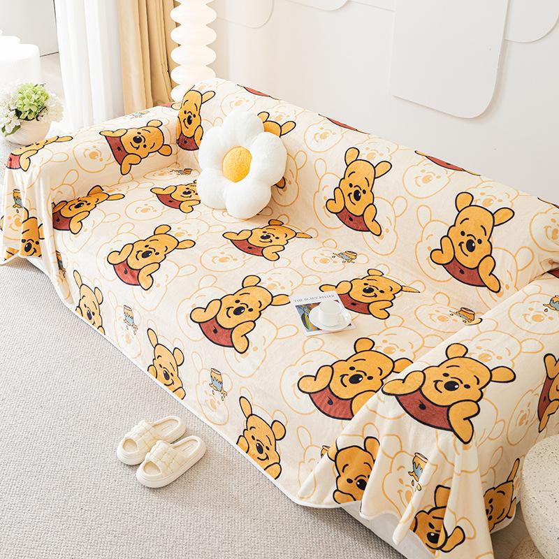 Kreativní kreslený zvířecí potah na pohovku All-inclusive univerzální potah do obývacího pokoje Plyšová deka na zdřímnutí Vlněná deka