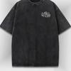 European Size Men'S Vintage Washed T-Shirt | Breathable Loose Fit Retro Geometric Fist Print Tee for Casual Streetwear, Parties and All-Season Comfort