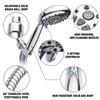 6 Functions High Pressure Chrome Water Saving Shower Mist Spray Bath Handheld Shower Head with Bracket and Hose for Bathroom