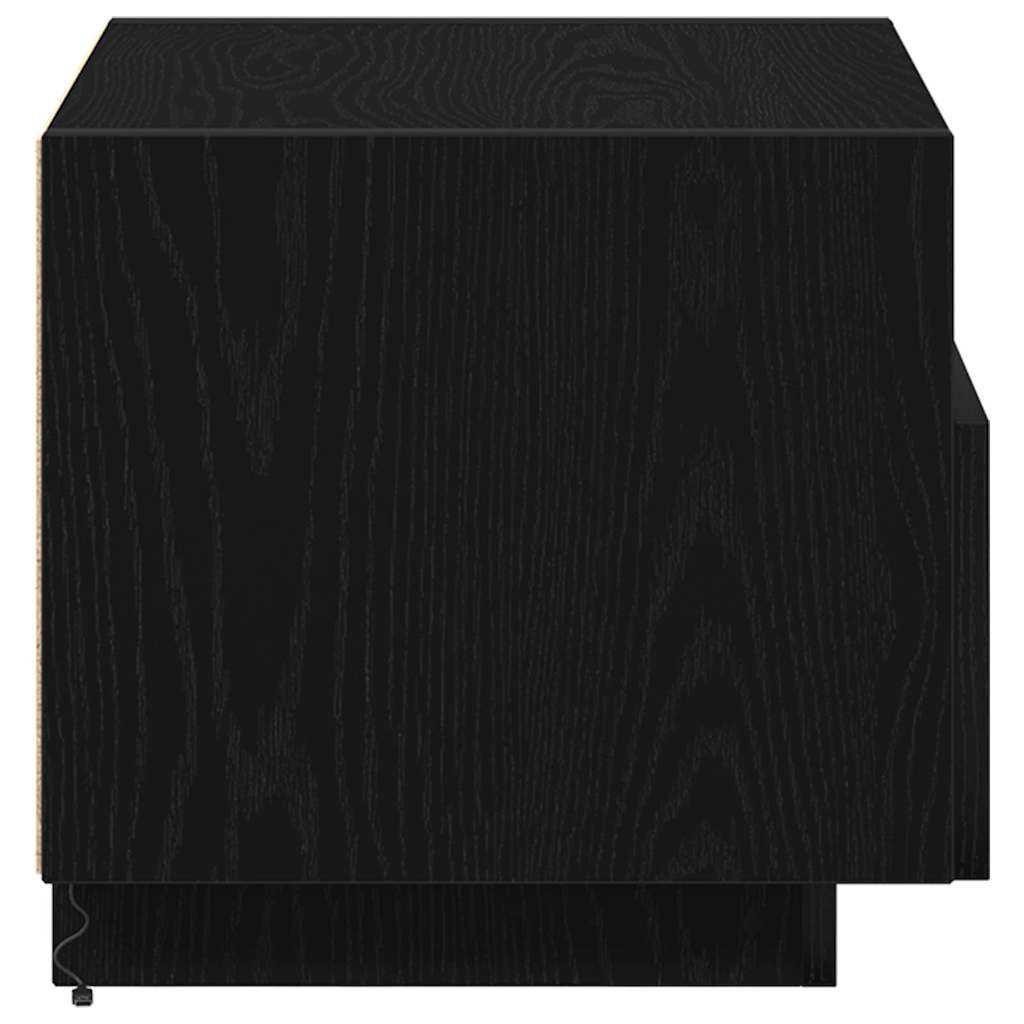 Nightstand Set of 2 Black Oak Effect 40 x 39 x 37 cm