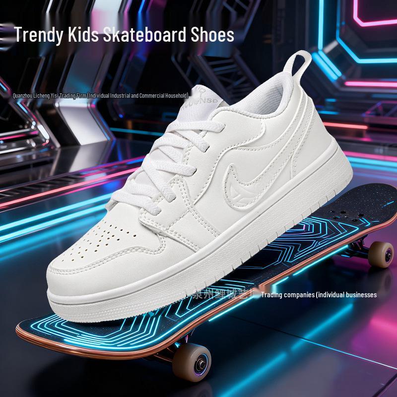 

Унісекс Дитячі Осінні Спортивні Кросівки на Липучках - Білий Повсякденний Стиль 38