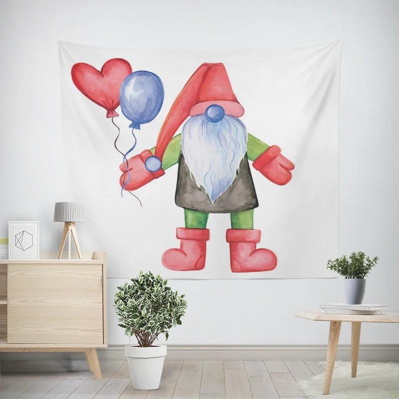 

Новогодний рождественский милый узор гнома для гостиной и спальни, декоративный гобелен 100x75cm