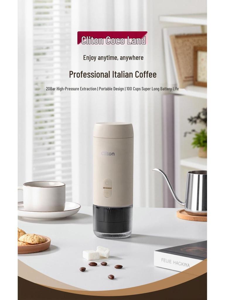 Cliton Portable Italian Espresso Capsule Machine - Semi-Automatic Moka Pot