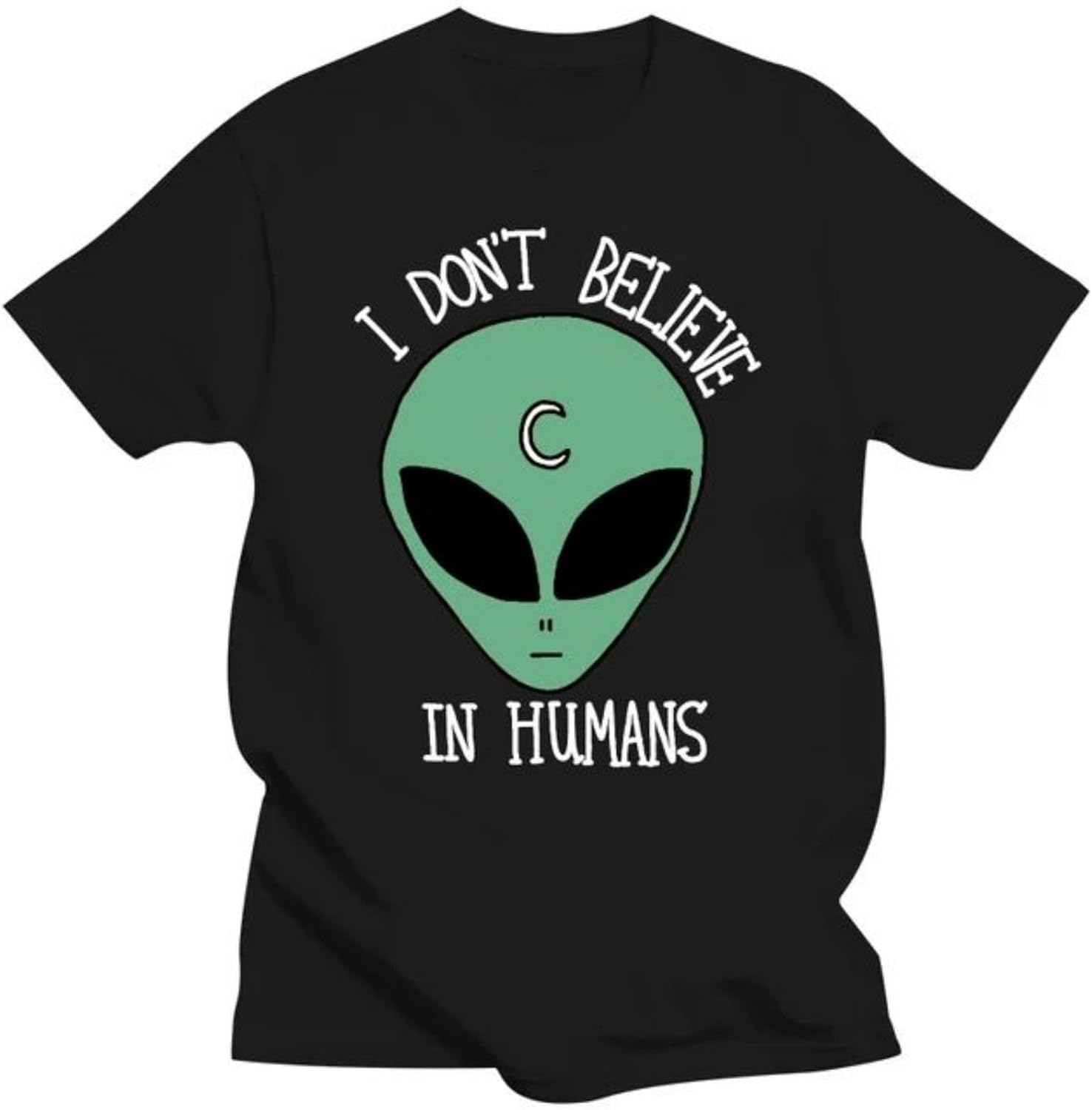 Alien Harajuku Gothic Women Tshirt Alien Print Tops Summer Female Fashion Casual Tee S чёрный