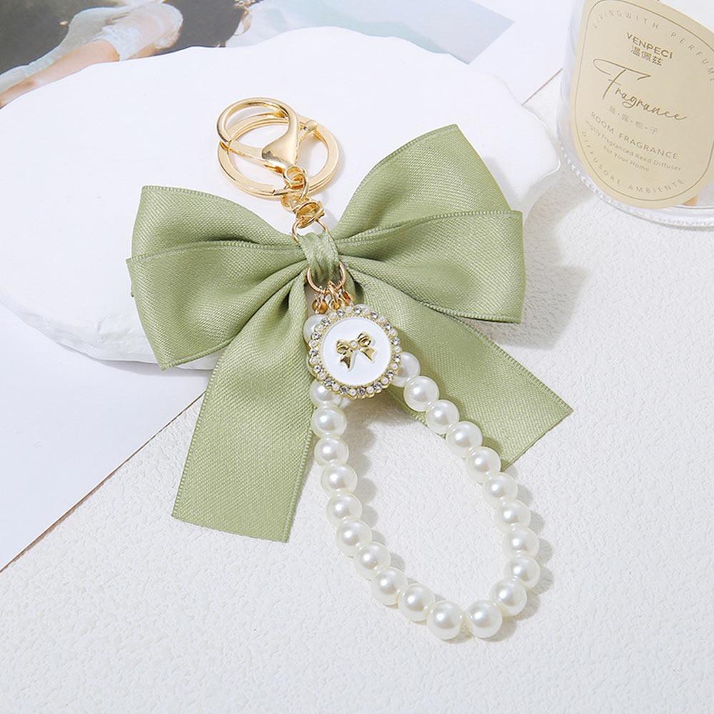 Large Bowknot Bowknot Key Chain Multi-color Pearl Bow Hanging Ornament Heart Shape White Bowknot Charm Keychain Gift Giving