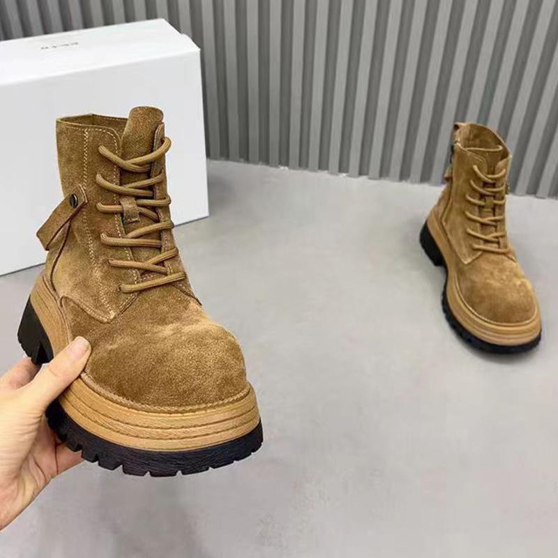 Fashion Flats Women Ankle Boots Fashion Lace Up Shoes Designer Woman Boots 2025 Winter Sport New Cozy Chelsea Botas Mujer De Zapatillas