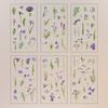 6 pcs/pack Adhesive PVC Plant Flower Sticker Nature Transparent Flower Stickers  Album