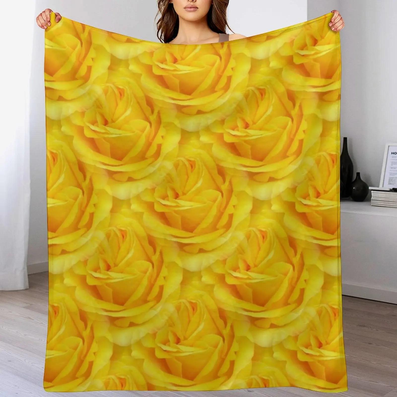 

New Modern Abstract Seamless Yellow Rose Petals Throw Blanket Decorative Soft Throw Blanket for Couch Sofa 102x76cm(40x30in)