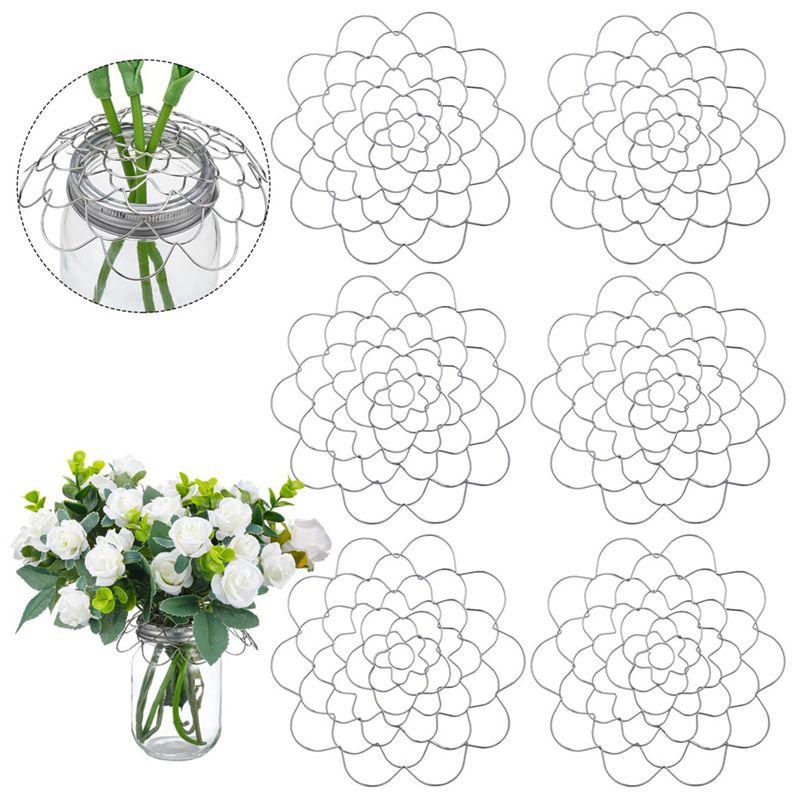 M-Modern-Flower Frog Metal Flower Insert Lid Flower Grid Wire Flower Arranging Tool (6 Inch) 6Piece