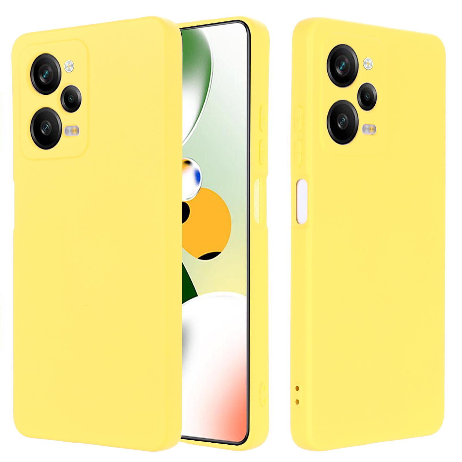 

Phone Case for Xiaomi Redmi Note 12 Pro Speed 5G/Poco X5 Pro 5G Liquid Silicone Soft Lining Cover with Strap Yellow