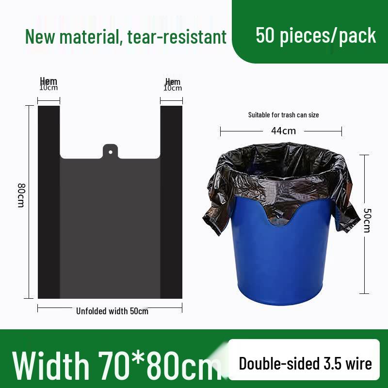 Yuweikang Black Thickened Vest-Style Garbage Bags