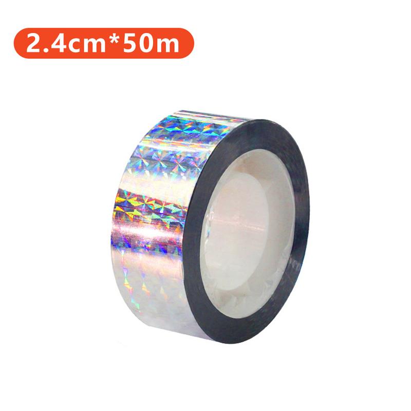 2.4Cm Wide 50M Long Flashing Reflective Bird Repellent Belt, Sound Pigeon Repellent Belt, Bird Repellent Belt, Orchard Pests