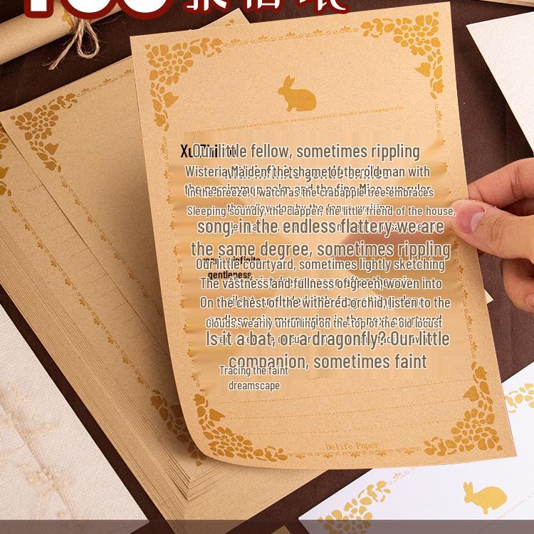 Vintage-Style Thick Kraft Paper Envelopes & Letter Set for Handwritten Notes & Birthday Cards