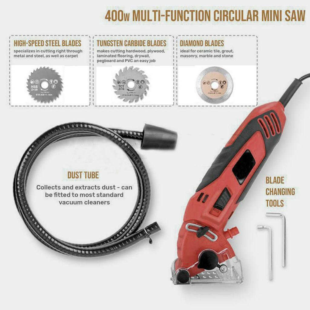 DIY 3700RPM Electric Mini Circular Saw Portable Multi-Function Saw Electric Power Tool For Cutting Wood PVC Tube Tile 400W