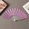Foldable Portable Folding Fan Plastic Plain Fabric Hand Fan Chinese Elegant Silk Fan Handheld for Weddings Travel Party Dancing