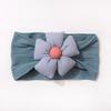 New solid color jacquard children's headband, cute five-petaled flower baby headscarf, thin soft baby hair accessories