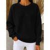 Women S Round Neck Loose Fit Casual Solid Color Long Sleeve T Shirt