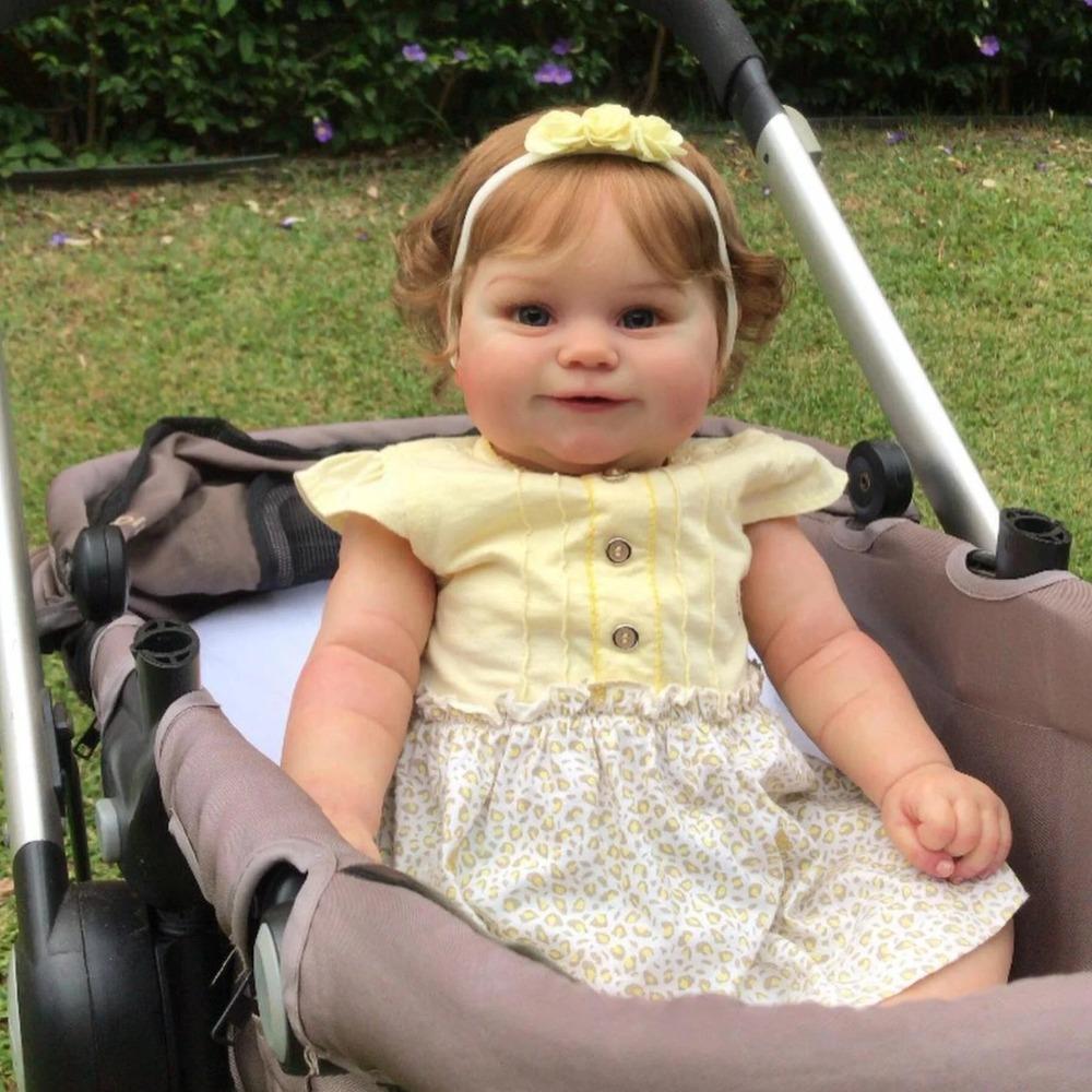 Lifelike 50cm Full Silicone Reborn Girl Dolls Maddie Waterproof Bath Shower Newborn Baby Doll Toys for Kids Cute Smiling Simulation Doll Children Gift