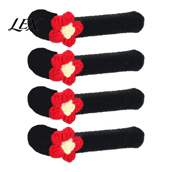 Door Handle Protector 2/4Pcs Flower Cover, Anti-collision Knob Protector, Anti-Static Bedroom Anti-Freeze Lever Sleeve for Home Office