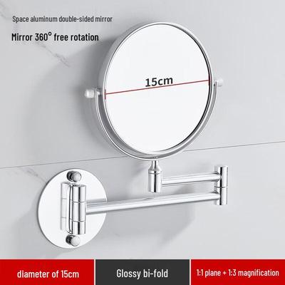 Yiceng 6-Inch Double-Fold Wall-Mounted Makeup Mirror