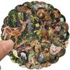 50pcs Retro Cartoon Aesthetic Forest Plants Animals Stickers Graffiti for Laptop Water Bottle Luggage Notebook Decals