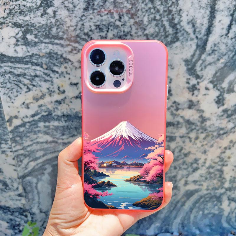 

Japanese Aesthetic Mount Fuji Landscape Map Phone Case For iPhone 15 16 Plus 15 14 13 12 11 Pro Max Mini Shockproof Laser Covers iphone 13Mini
