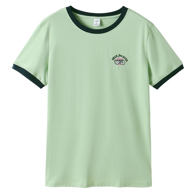 Letnie słodkie słodkie topy kawaii haftowane koszulki Vintage Retro koszulka z krótkim rękawem Casual Woman Clothes bluzki